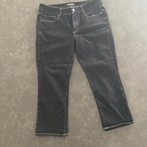 White House Black Market Black Cropped Flare Jeans - Size 8